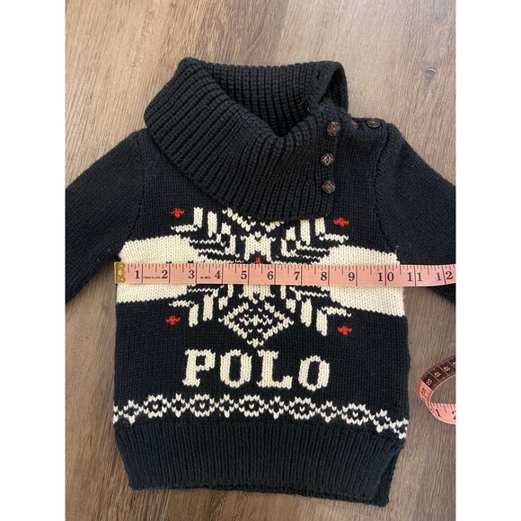 POLO RALPH LAUREN KIDS Sweater Boys 2T Christmas Spellout Logo Alpaca Wool Nylon - Picture 3 of 5